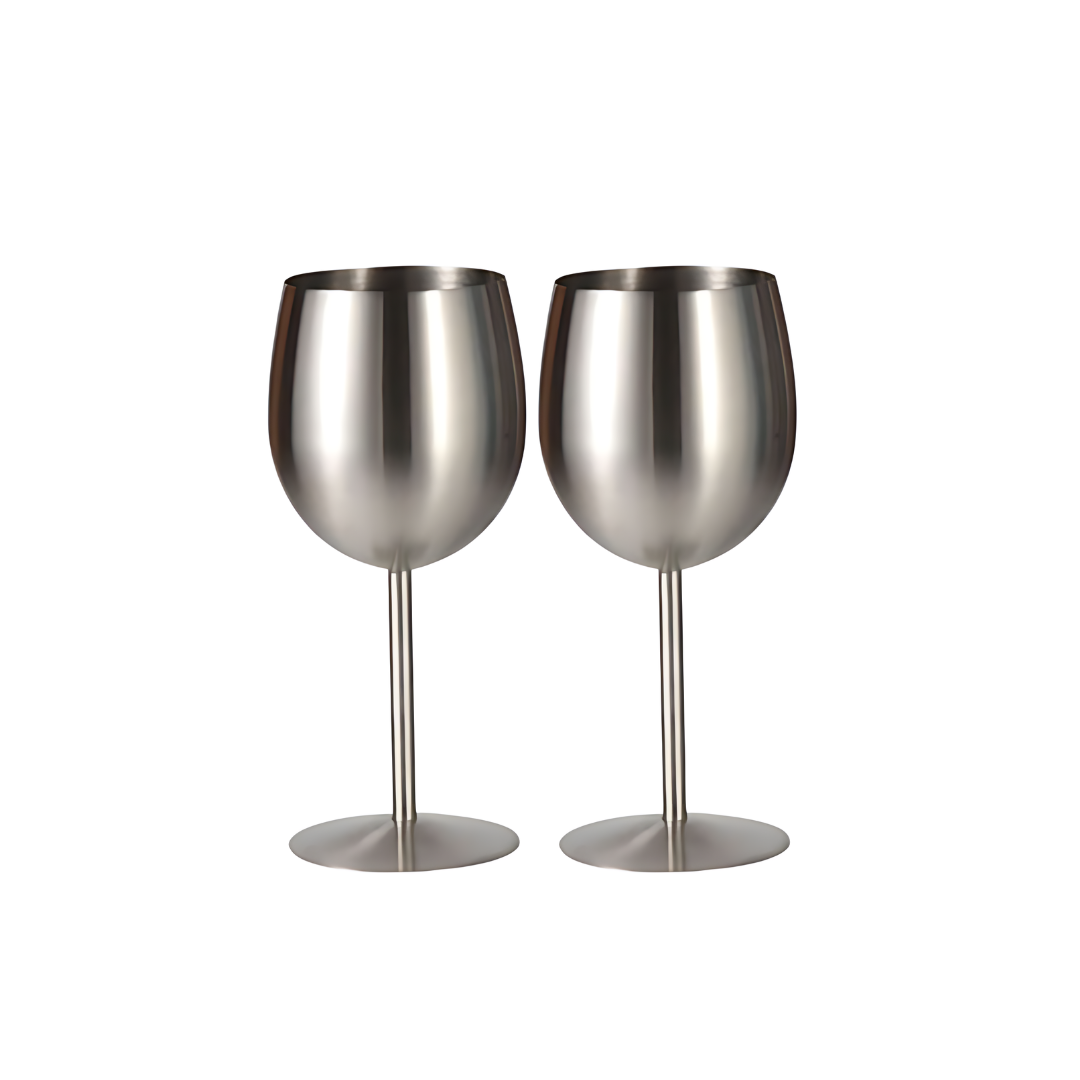 350ml (12 OZ) Stainless Steel Wine Glasses (Set of 2)