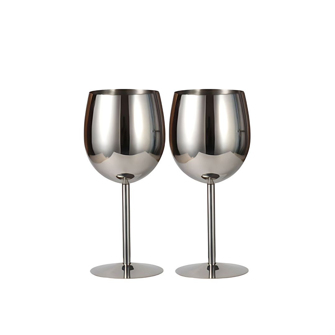 350ml (12 OZ) Stainless Steel Wine Glasses (Set of 2)