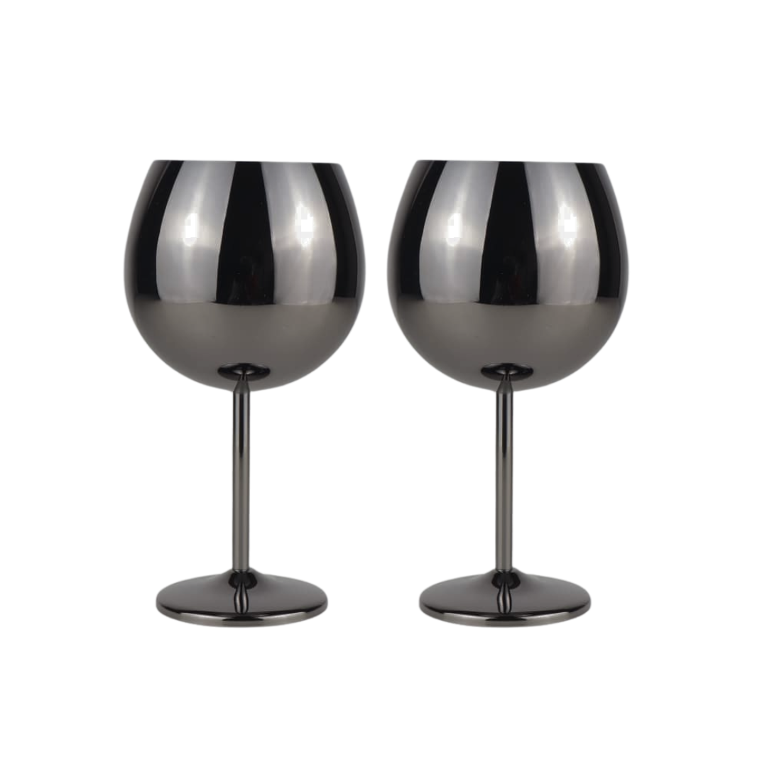 700ml (24 OZ) Stainless Steel Balloon Glasses (Set of 2)