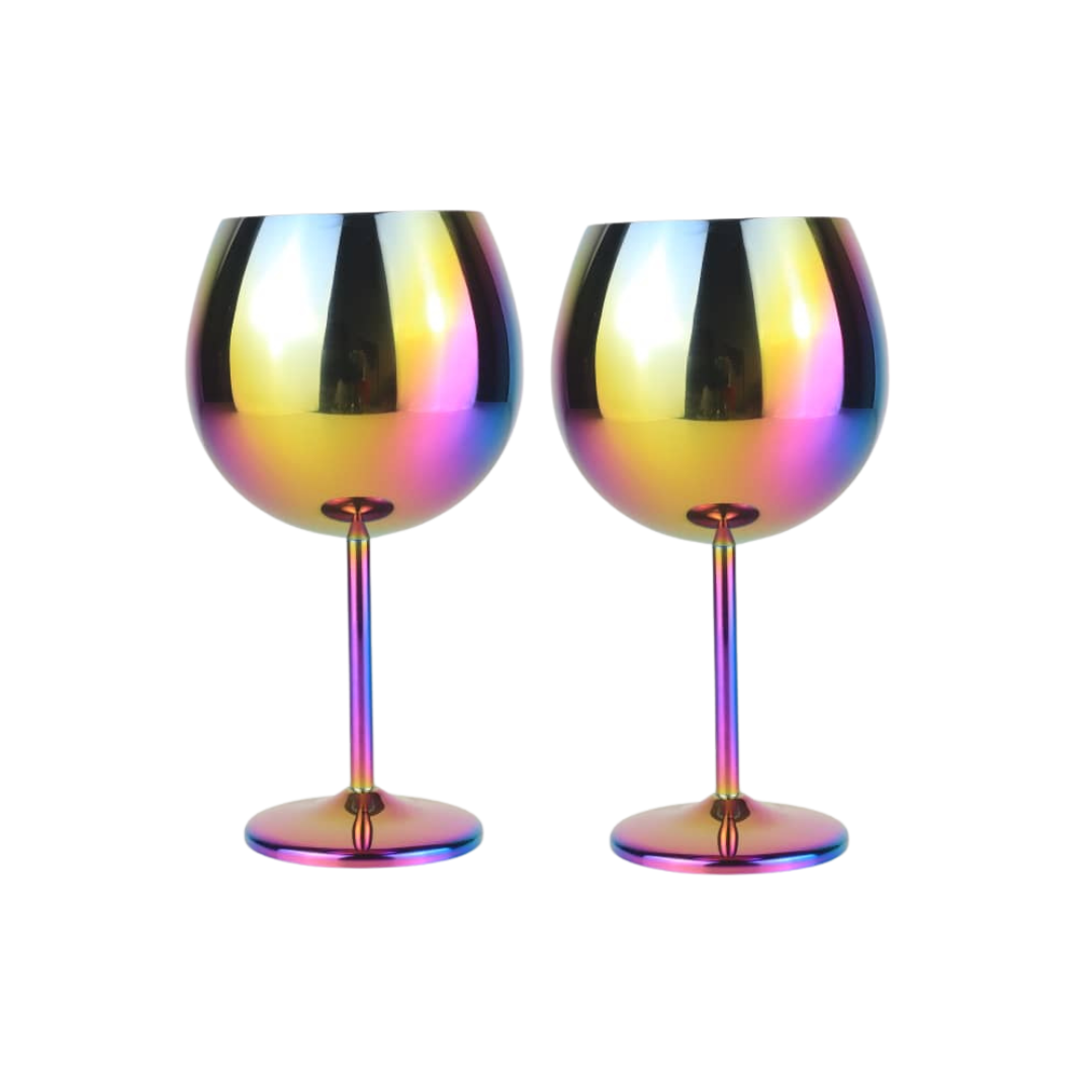 700ml (24 OZ) Stainless Steel Balloon Glasses (Set of 2)