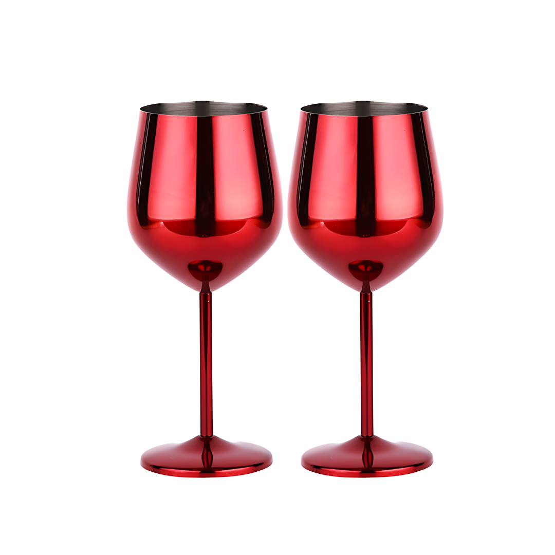 500ml (17 OZ) Stainless Steel Wine Glasses (Set of 2)