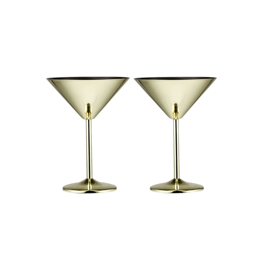 240ml (8 OZ) Stainless Steel Martini Glasses (Set of 2)