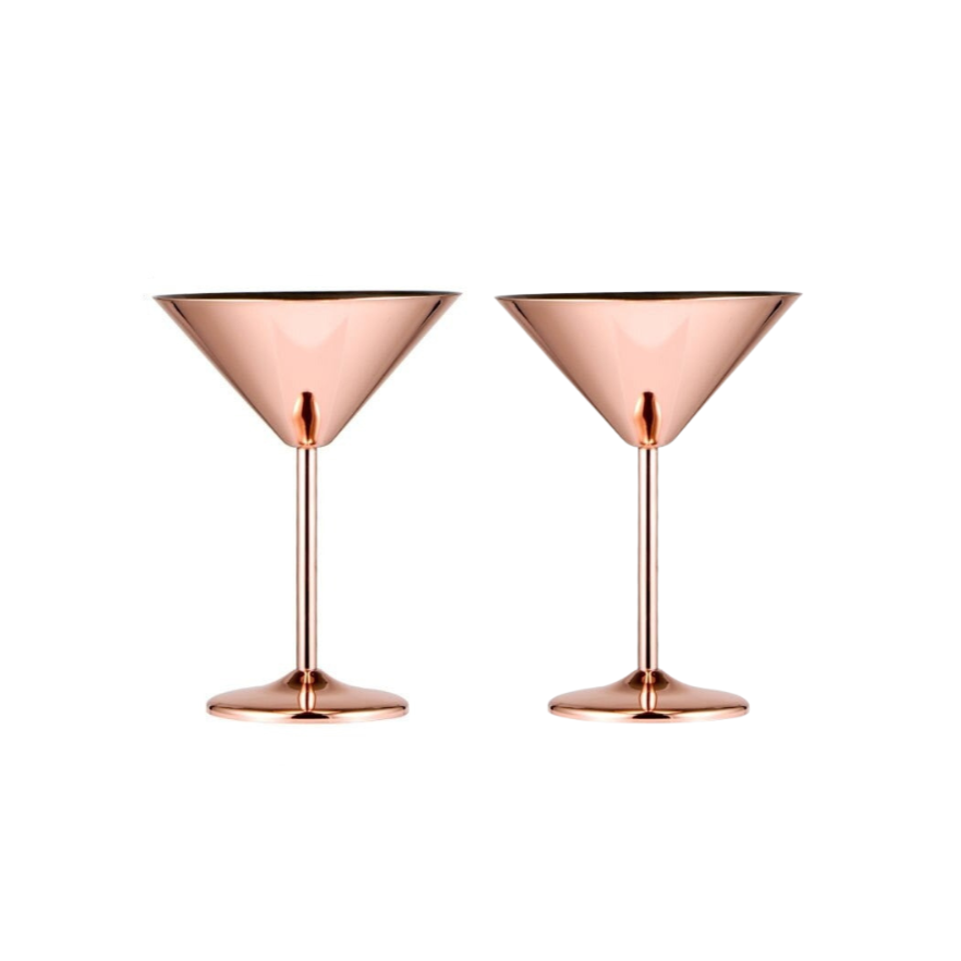 240ml (8 OZ) Stainless Steel Martini Glasses (Set of 2)