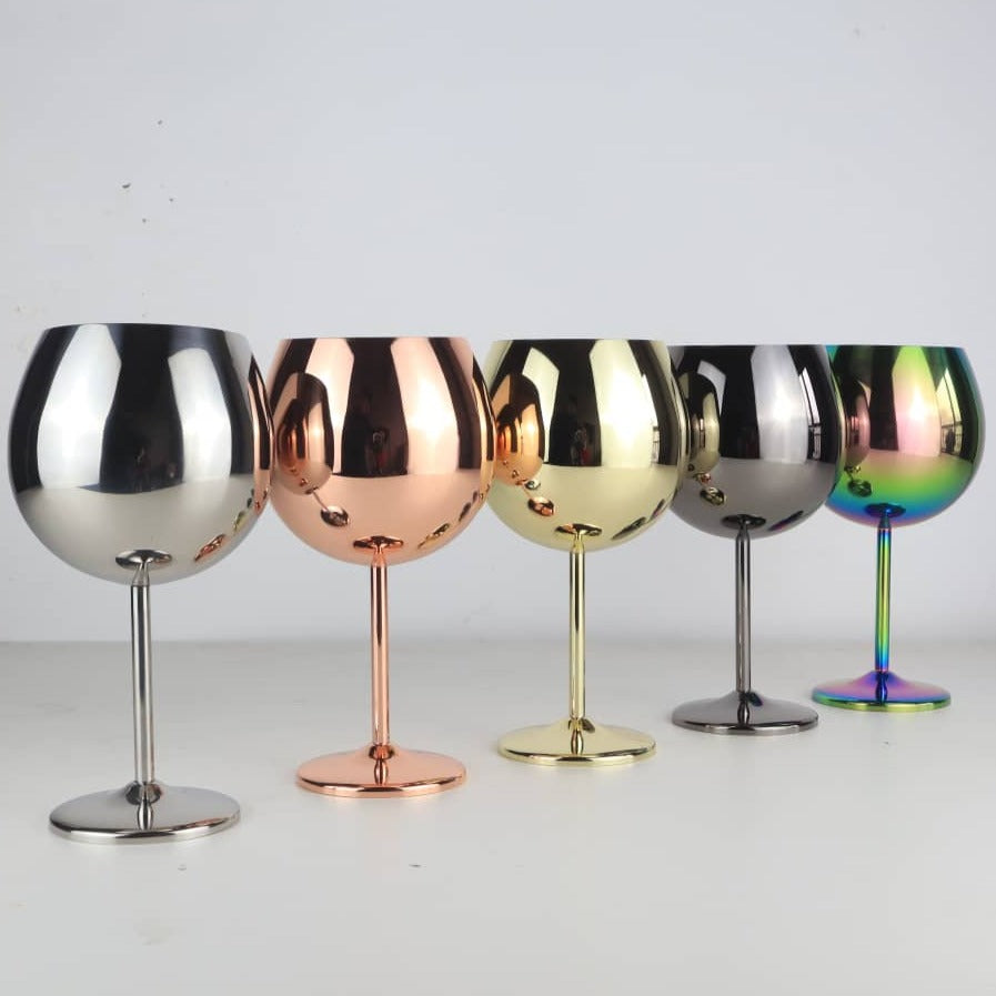 700ml (24 OZ) Stainless Steel Balloon Glasses (Set of 2)