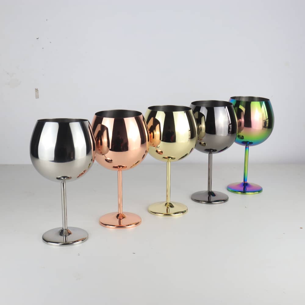 700ml (24 OZ) Stainless Steel Balloon Glasses (Set of 2)