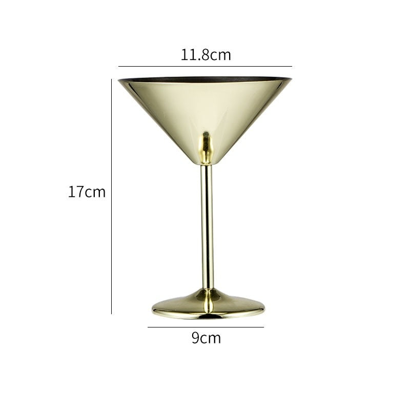 240ml Stainless Steel Martini Glass Dimensions - The Stainless Sipper 